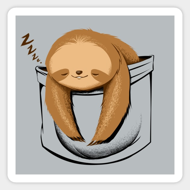 Sloth in a Pocket Sticker by Tobe_Fonseca